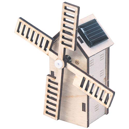 matches21 3D Mini Windmühle Holz Bausatz mit Solar Holzbausatz Solarbausatz Bastelset Steckbausatz Kinder ab 8 Jahre von matches21 HOME & HOBBY
