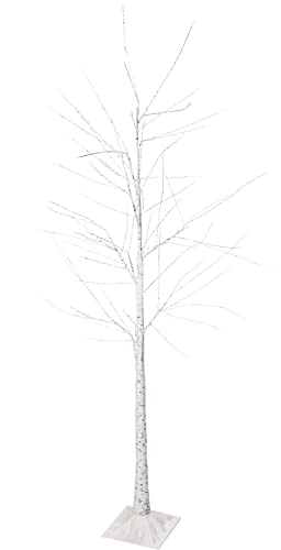 Funkelnder LED Baum weiß in Birkenoptik - 180 cm 522 LED Warmweiß - Lichterbaum mit Funkeleffekt von matrasa
