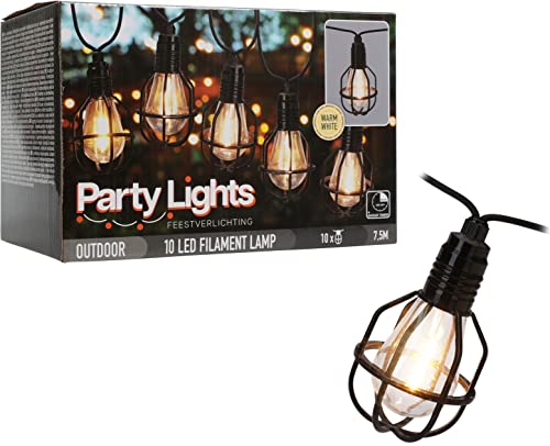 Outdoor Filament Lichterkette - Partybeleuchtung 7,5m 10 Lampen Warmweiß mit Stecker & Timer Outdoor Filament Lichterkette - Partybeleuchtung 7,5m 10 Lampen Warmweiß mit Stecker & Timer von matrasa