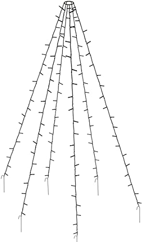 matrasa Fahnenmast Beleuchtung 6x 2 Meter - Lichterkette für Bäume Pavillions 192 LED IP44 von matrasa