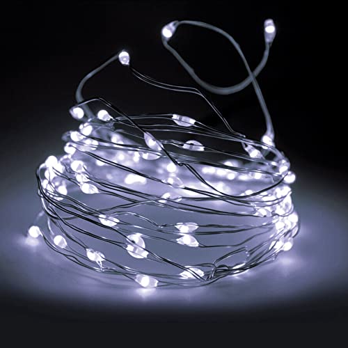 matrasa Silberdraht Micro Lichterkette 320 LED kaltweiß - Drahtlichterkette 32m - innen & außen IP44 von matrasa