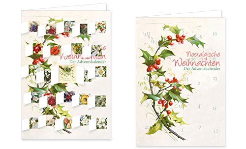 RASW072 - "Nostalgische Weihnachten - Blumen" Adventskalender-Doppelkarte - 12,5 x 18,5 cm mit hochwertigem Kuvert von mauritius images