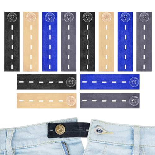 12 STK Hosenbunderweiterung Damen, Hosenerweiterung Schwangerschaft, Hosenknopf Verlängerung, Verstellbare Hosenbund Verlängerung, Knopfverlängerung für Hosen Jeans Extender Buttons, Gemischte Farbe 12 STK Hosenbunderweiterung Damen, Hosenerweiterung Schwangerschaft, Hosenknopf Verlängerung, Verstellbare Hosenbund Verlängerung, Knopfverlängerung für Hosen Jeans Extender Buttons, Gemischte Farbe von mauuuba