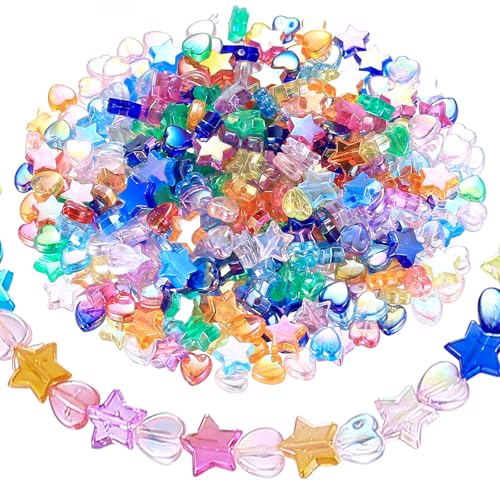 700 Stück Perlen für Armbänder Perlen zum Auffädeln, Bunte Sternform Perlen und Herzperlen, Acryl Bastelperlen zum Auffädeln für DIY Handwerk Armbänder Schmuckherstellung Halsketten Selber Machen 700 Stück Perlen für Armbänder Perlen zum Auffädeln, Bunte Sternform Perlen und Herzperlen, Acryl Bastelperlen zum Auffädeln für DIY Handwerk Armbänder Schmuckherstellung Halsketten Selber Machen von mauuuba