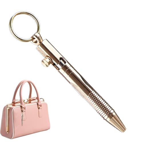 mawma Mini-Messingstift, Reise-Taschenstift - Schlüsselanhänger mit Kugelschreiber-Anhänger aus Messing | Tragbarer Unterschriftenstift aus Messingmaterial für Kunden, Verwandte, Freunde, Partner von mawma
