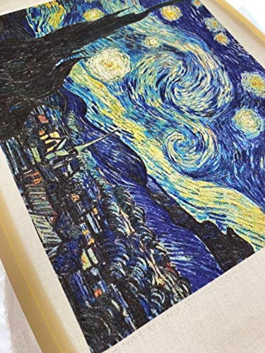 7 Stück 20 x 25 cm Baumwoll-Twill-Stoff bedruckt mit Van Gogh Baumwoll-Twill-Stoff zum Nähen, Köperstoff für die Herstellung von Taschen, Quilten, Wanddekoration, Baumwolle DIY Nähmaterialien Stoff von max stitch design