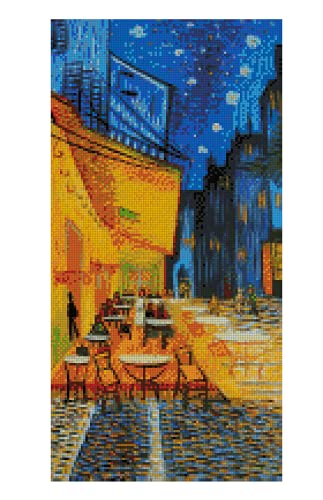 Kreuzstich-Set, Motiv: Cafe of Vincent Van Gogh, Baumwolle, 100 x 200 Stiche, 28 x 46 cm, Kreuzstich-Set von Max Stitch