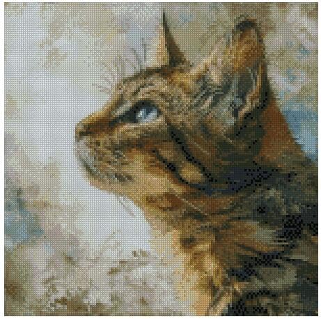 Kreuzstich-Set, Katze (4), 14 Karat, 150 x 150 Stich, 37 x 37 cm, Baumwolle, Kreuzstich-Set von max stitch design