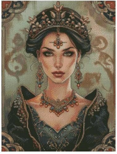 Kreuzstich-Set "A Portrait of Ancient Princess" (2), Baumwolle, 150 x 200 Stich, 26 x 36 cm, Hochformat von max stitch design