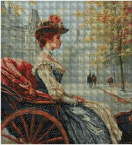 Kreuzstich-Set "Lady in Hat", 14-fädiger Aida-Stoff, 100 % Baumwollgarn, 150 x 160 Stiche, 26 x 28 cm, Kreuzstich-Set aus Baumwolle Kreuzstich-Set "Lady in Hat", 14-fädiger Aida-Stoff, 100 % Baumwollgarn, 150 x 160 Stiche, 26 x 28 cm, Kreuzstich-Set aus Baumwolle von max stitch design