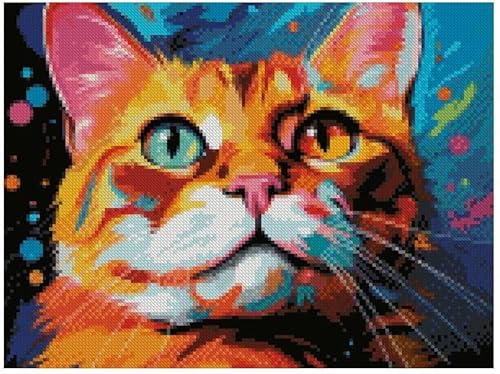 Kreuzstich-Set "Me, a Cat", 100 % Baumwolle, 150 x 112 Stiche, 26 x 20 cm, Kreuzstich-Set mit gezählten Katzen von max stitch design