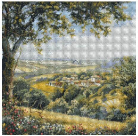 Kreuzstich-Set "See from high Land", 14 Karat, 150 x 150 Stich, 26 x 26 cm, Kreuzstich-Set nach Zählmuster Kreuzstich-Set "See from high Land", 14 Karat, 150 x 150 Stich, 26 x 26 cm, Kreuzstich-Set nach Zählmuster von max stitch design