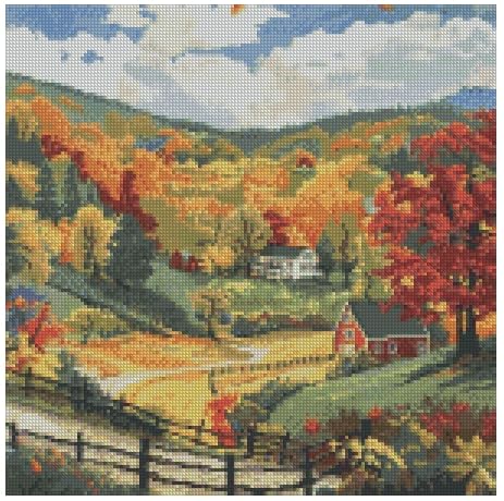 Kreuzstich-Set aus Baumwolle, 14 Karat Aida-Stoff, 150 x 150 Stiche, 26 x 26 cm, Baumwollgarn, Landschaft, 5 Stück von max stitch design