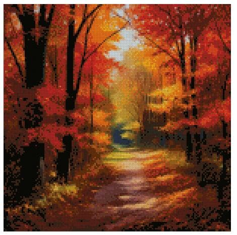 max stitch design Herbst Kreuzstich-Set, Baumwolle, 100 % Baumwolle, Fadenzahl 14, 150 x 150 Stiche, 26 x 26 cm breit, 4 Stück von max stitch design