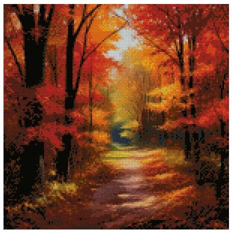 The Autumn Colors Kreuzstich-Set, Baumwolle, 100 % Baumwolle, Fadenzahl 14, 150 x 150 Stiche, 26 x 26 cm breit, 4 Stück von max stitch design