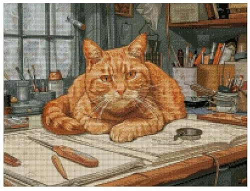 max stitch design Kreuzstich-Set Katze (10-teilig, 100 % Baumwolle, 14 Karat, 150 x 112 Stiche, 26 x 18 cm, Katzenkreuzstich-Set max stitch design Kreuzstich-Set Katze (10-teilig, 100 % Baumwolle, 14 Karat, 150 x 112 Stiche, 26 x 18 cm, Katzenkreuzstich-Set von max stitch design