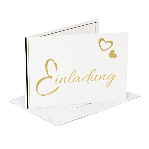 1, 5,10, 20, 50 Einladungskarten mit exklusiver GOLDPRÄGUNG selbst gestalten Geburtstag Jugendweihe Konfirmation Hochzeit Kommunion Taufe Einladung blanko Hochzeitseinladungskarten Einladungskarte von maxiPRINT1000