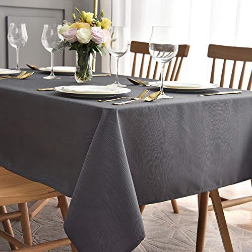 maxmill Jacquard-Tischdecke, Wirbel-Design, wasserabweisend, knitterfrei, öldicht, schwer, weich, Tischdecke für Buffet, Bankett, Partys, Event, Urlaub, Abendessen, 132 x 132 cm, Anthrazit maxmill Jacquard-Tischdecke, Wirbel-Design, wasserabweisend, knitterfrei, öldicht, schwer, weich, Tischdecke für Buffet, Bankett, Partys, Event, Urlaub, Abendessen, 132 x 132 cm, Anthrazit von maxmill