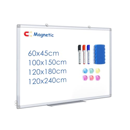 maxtek Whiteboard Magnetisch, 60 X 45 cm Magnettafel White Board Magnetwand mit 3 Whiteboard Stifte, 6 Magnete and 1 White Board Radiergummi, für Schule, Haus und Büro maxtek Whiteboard Magnetisch, 60 X 45 cm Magnettafel White Board Magnetwand mit 3 Whiteboard Stifte, 6 Magnete and 1 White Board Radiergummi, für Schule, Haus und Büro von maxtek