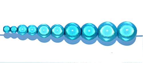 40 Stück 3D Illusion Wunderperlen, rund, 8 mm, acryl, blau, 8 mm von maxum