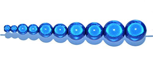 40 pcs 3D Perle miracle illusion Perlen in Tube, rund, 8 mm, acryl, blau, 8 mm von maxum
