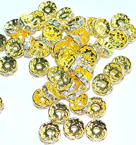 Abstandshalter-Perlen, silberfarbend, 10 mm, Klasse A+, 100 Stück von maxum