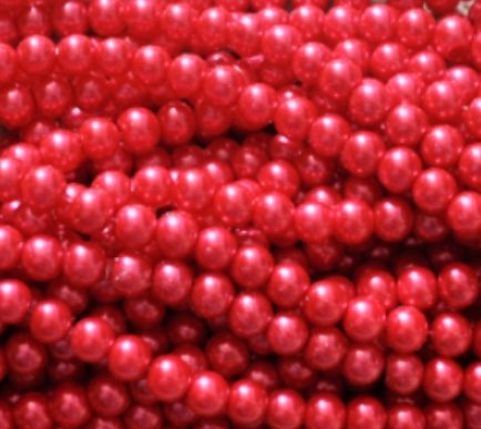 maxumbeads 150 + PCS Glas Perle Perlen, rund, 6 mm, Glas, rot, 6 mm von maxumbeads