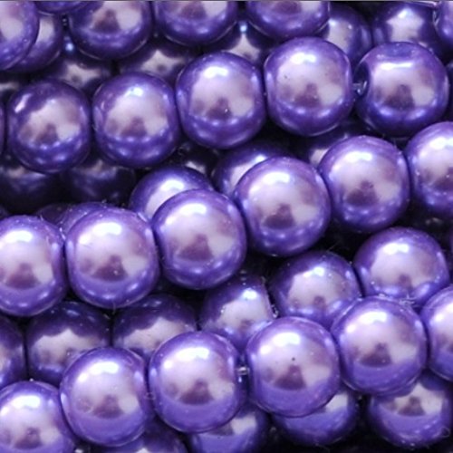 Glasperlen, rund, 6 mm, über 150 Stück, glas, violett, 6 mm von maxumbeads