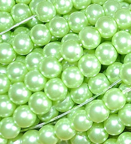 Glasperlen, rund, 6 mm, über 150 Stück, glas, grün, 6 mm von maxumbeads