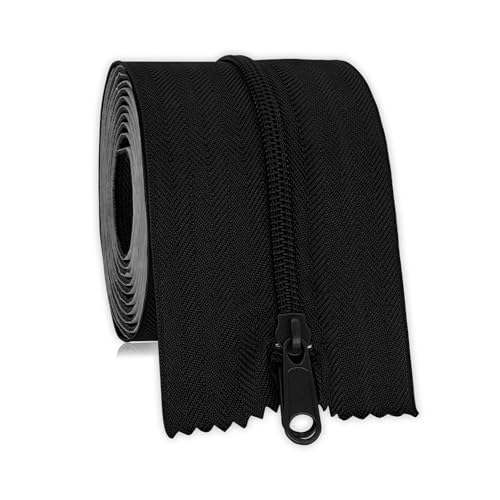 MAYOKEN® 1Stück Schwarz Selbstklebender Reißverschluss für Staubschutztür mit Reißverschluss, 220 cm x 7,6 cm, Hochleistungs-Doppelseitiger Reißverschluss für Staubschutzwände, Gewächshäuser von mayoken