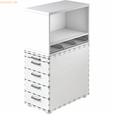 mcbuero.de Containeraufsatz BxTxH 42,8x80x53cm Weiß von mcbuero.de