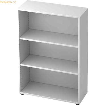 mcbuero.de Regal 3 Ordnerhöhen BxTxH 800x330x1144mm Weiß von mcbuero.de