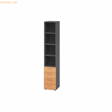 mcbuero.de Regal 6OH 4 Schübe graphit/Buche mcbuero.de Regal 6OH 4 Schübe graphit/Buche von mcbuero.de