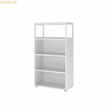 mcbuero.de Regal FlexWall 4OH 1offen weiß von mcbuero.de