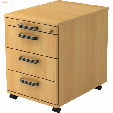 mcbuero.de Rollcontainer 58cm 3 Schübe Schloss Streifengriff Buche mcbuero.de Rollcontainer 58cm 3 Schübe Schloss Streifengriff Buche von mcbuero.de
