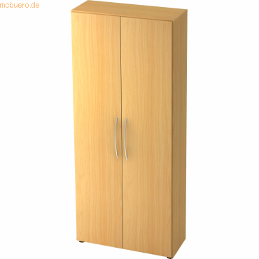 mcbuero.de Schrank Basic 5 OH BxTxH 80x33x188cm Griff BM Buche/Buche von mcbuero.de