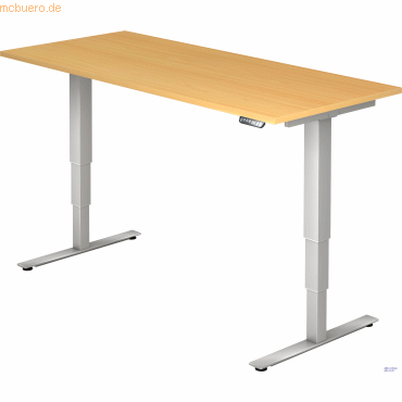 mcbuero.de Schreibtisch 180x80x62-127cm Buche/silber elektrisch höhenv mcbuero.de Schreibtisch 180x80x62-127cm Buche/silber elektrisch höhenv von mcbuero.de