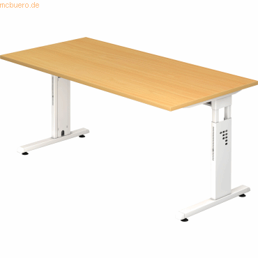 mcbuero.de Schreibtisch C-Fuß 160x80cm Buche/Weiß mcbuero.de Schreibtisch C-Fuß 160x80cm Buche/Weiß von mcbuero.de