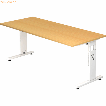 mcbuero.de Schreibtisch C-Fuß 180x80cm Buche/Weiß mcbuero.de Schreibtisch C-Fuß 180x80cm Buche/Weiß von mcbuero.de