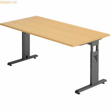 mcbuero.de Schreibtisch VOS16/6/G C-Fuß 160x80cm buche/graphit von mcbuero.de