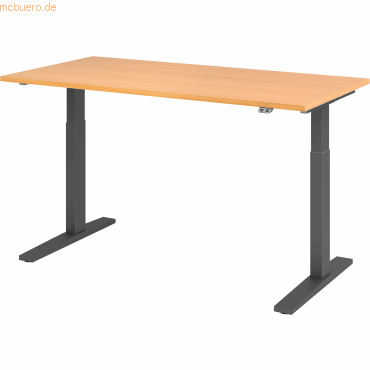 mcbuero.de Sitz-Steh-Schreibtisch elektrisch 160x80cm Buche/Graphit mcbuero.de Sitz-Steh-Schreibtisch elektrisch 160x80cm Buche/Graphit von mcbuero.de