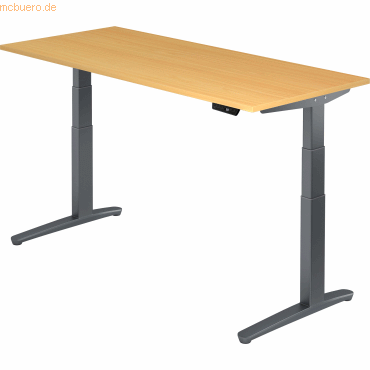 mcbuero.de Sitz-Steh-Schreibtisch elektrisch 180x80cm Buche/Graphit mcbuero.de Sitz-Steh-Schreibtisch elektrisch 180x80cm Buche/Graphit von mcbuero.de