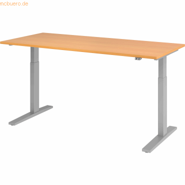 mcbuero.de Sitz-Steh-Schreibtisch elektrisch 180x80cm Buche/Silber mcbuero.de Sitz-Steh-Schreibtisch elektrisch 180x80cm Buche/Silber von mcbuero.de