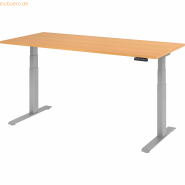 mcbuero.de Sitz-Steh-Schreibtisch elektrisch 180x80cm Buche/Silber mcbuero.de Sitz-Steh-Schreibtisch elektrisch 180x80cm Buche/Silber von mcbuero.de