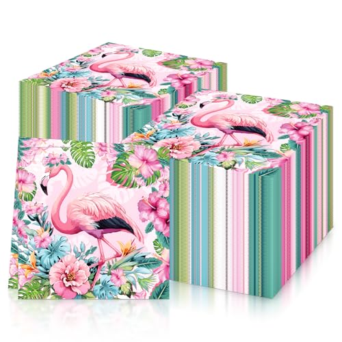 20 Stück Flamingo-Party-Servietten, Cocktail-Servietten, Dinner-Servietten, weiche Party-Papierservietten, Geschirr für Geburtstag, Hawaii-Party, Flamingo-Themenparty-Dekorationen von mciskin