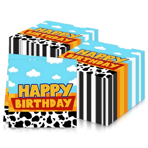 20 Stück Spielzeug Geburtstag Servietten, Cowboy Happy Birthday Serviette, Bauernhof blauer Himmel weißer Wolke Party Servietten Papier Servietten Geschirr für Geburtstag Party Dekorationen 20 Stück Spielzeug Geburtstag Servietten, Cowboy Happy Birthday Serviette, Bauernhof blauer Himmel weißer Wolke Party Servietten Papier Servietten Geschirr für Geburtstag Party Dekorationen von mciskin