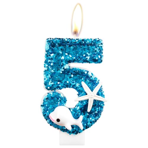 Delfin-Geburtstagskerzen, Glitzer, 5 Geburtstag, Zahlenkerze für Mädchen, blaue Zahl 5 Kerzen, Delfin-Kuchenkerzen, Kuchendekoration für Jungen und Mädchen, Delfin-Thema, Geburtstagsdekorationen, Delfin-Geburtstagskerzen, Glitzer, 5 Geburtstag, Zahlenkerze für Mädchen, blaue Zahl 5 Kerzen, Delfin-Kuchenkerzen, Kuchendekoration für Jungen und Mädchen, Delfin-Thema, Geburtstagsdekorationen, von mciskin