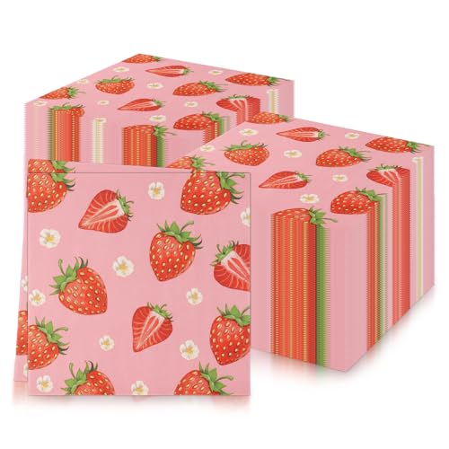 Erdbeer-Servietten, Erdbeer-Servietten, Erdbeer-Papierservietten, Cocktail-Servietten, Dinner-Servietten, weiche Party-Servietten, Papierservietten, Geschirr für Geburtstagsparty, Erdbeer-Servietten, Erdbeer-Servietten, Erdbeer-Papierservietten, Cocktail-Servietten, Dinner-Servietten, weiche Party-Servietten, Papierservietten, Geschirr für Geburtstagsparty, von mciskin