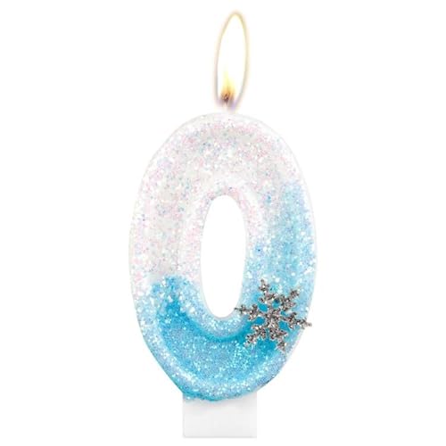 Frozen Geburtstagskerzen, Glitzer-Geburtstagskerze für Mädchen, Schneeflocke Nummer 0, blau-weiße Eiskönigin Kuchenkerzen, Kuchenaufsätze für Mädchen, Frozen Themed Geburtstagsdekorationen Frozen Geburtstagskerzen, Glitzer-Geburtstagskerze für Mädchen, Schneeflocke Nummer 0, blau-weiße Eiskönigin Kuchenkerzen, Kuchenaufsätze für Mädchen, Frozen Themed Geburtstagsdekorationen von mciskin