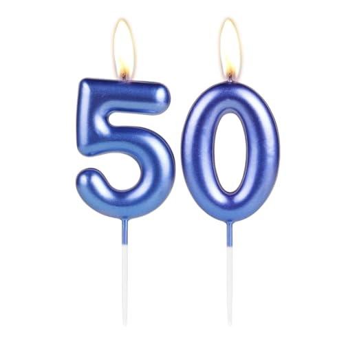 Funkelnde dunkelblaue Zahlenkerze zum 50. Geburtstag, Perlblau, Zahl 50, Kuchenkerze, Geburtstagskuchenaufsatz, Cupcake-Dekoration, Mädchen, Jungen, Hochzeitstag Funkelnde dunkelblaue Zahlenkerze zum 50. Geburtstag, Perlblau, Zahl 50, Kuchenkerze, Geburtstagskuchenaufsatz, Cupcake-Dekoration, Mädchen, Jungen, Hochzeitstag von mciskin